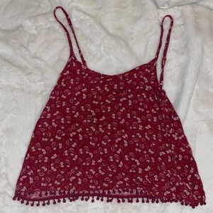 Crimson boho fringe Harlow tank!